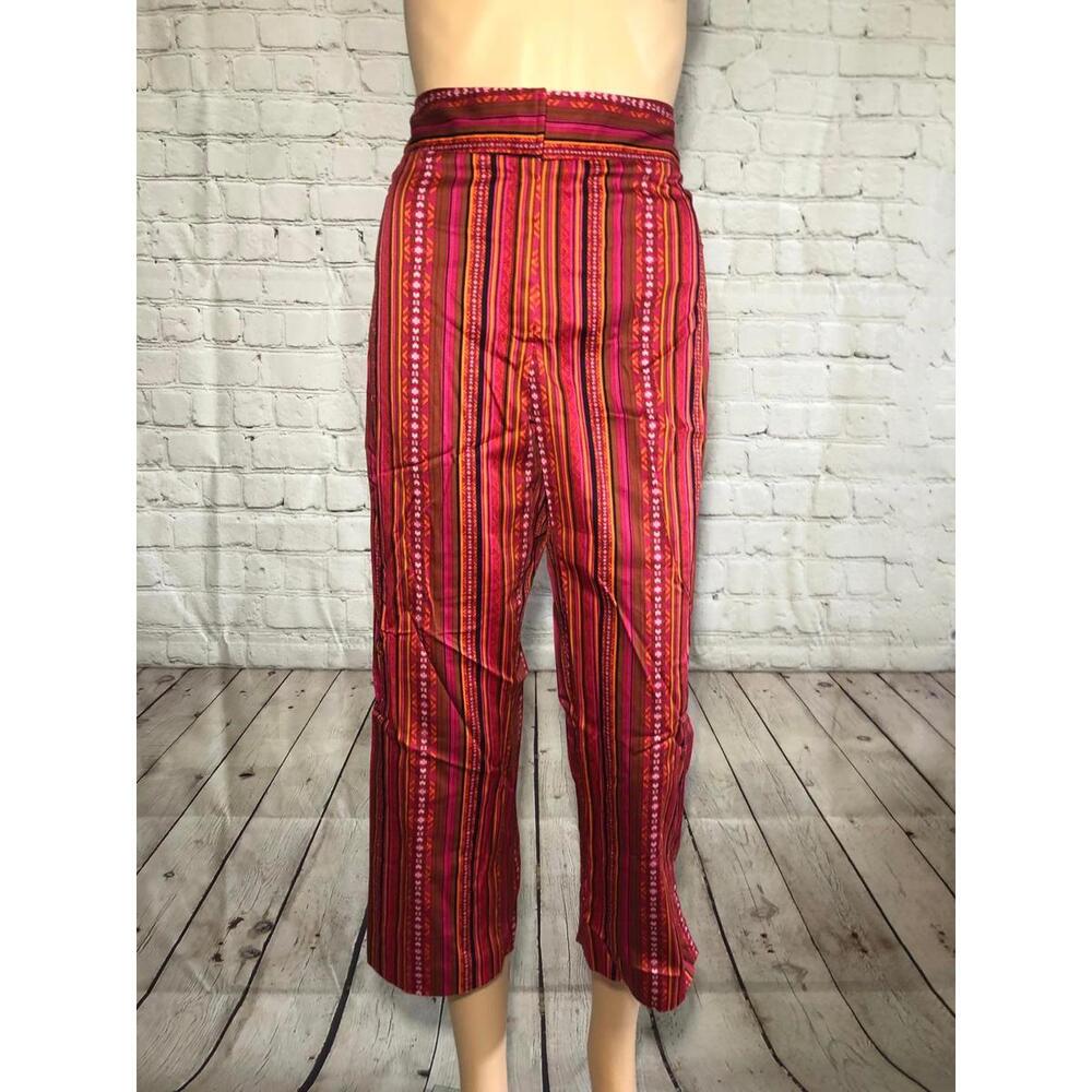 Worthington Vintage Colorful Striped Wide-Leg Short Pants NWT Size 10